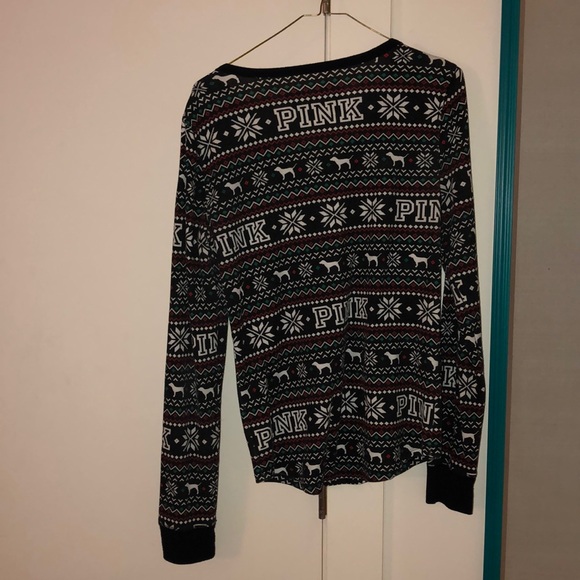 Pink long sleeve waffle top - Picture 2 of 3